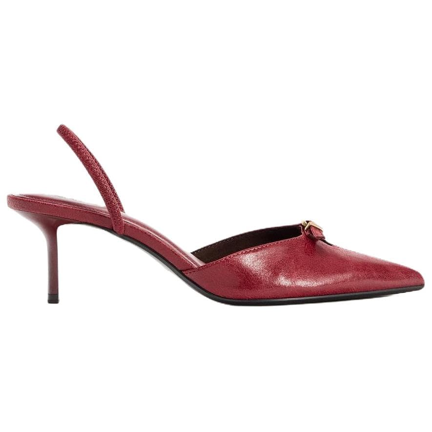 Туфли ZARA PU (полиуретан) Узкий каблук Высокие каблуки 7 см Женские Красный - изображение 2
