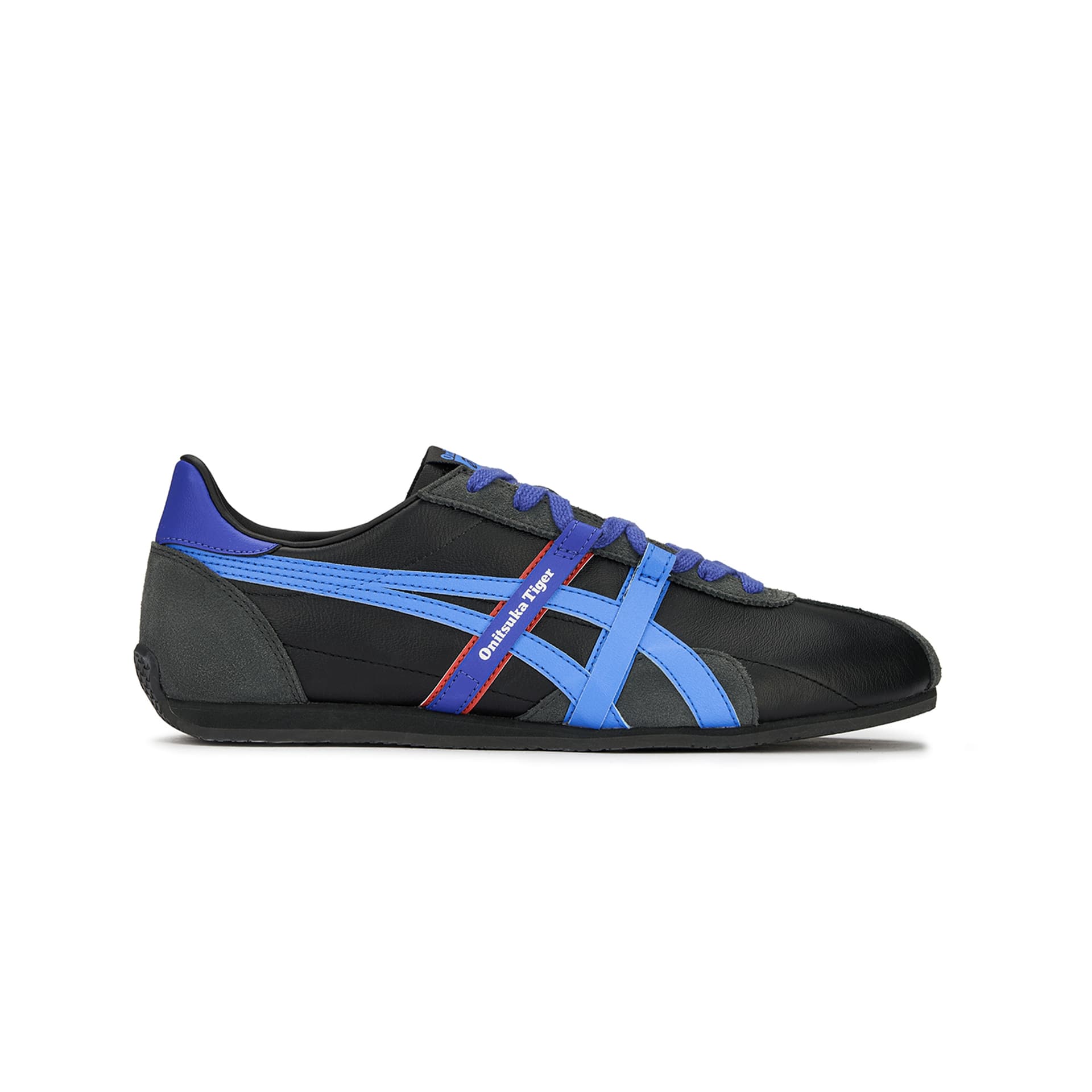Кроссовки Onitsuka Tiger RUNSPARK 2,0 Беговые кроссовки Коровья кожа Low Топ Повседневная обувь Унисекс Черный синий - изображение 2