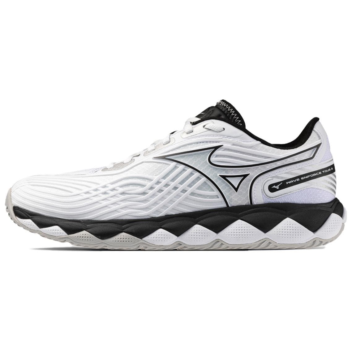 Кроссовки для тенниса Mizuno WAVE ENFORCE TOUR 2 Megalodon Амортизация Износостойкие Низкие Кроссовки для Тениса Унисекс Белый Черный - изображение 1