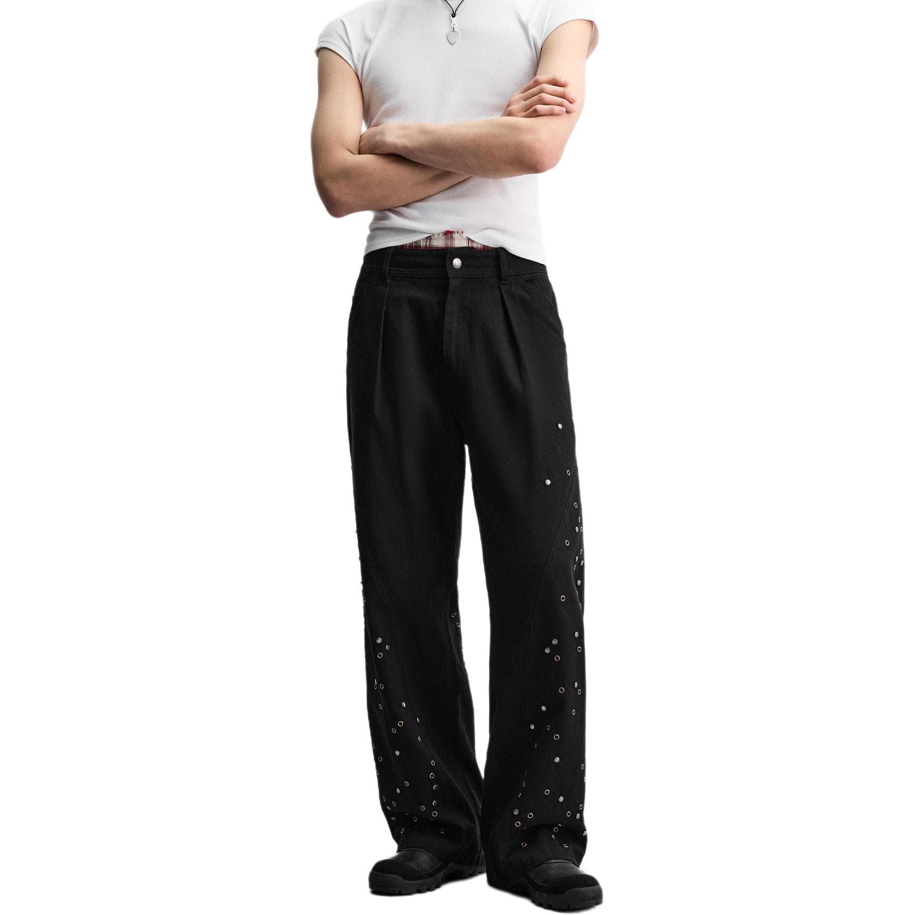 Штаны ZARA x ANDERSSON BELL SS25 Повседневные брюки Мужские Черные - изображение 6