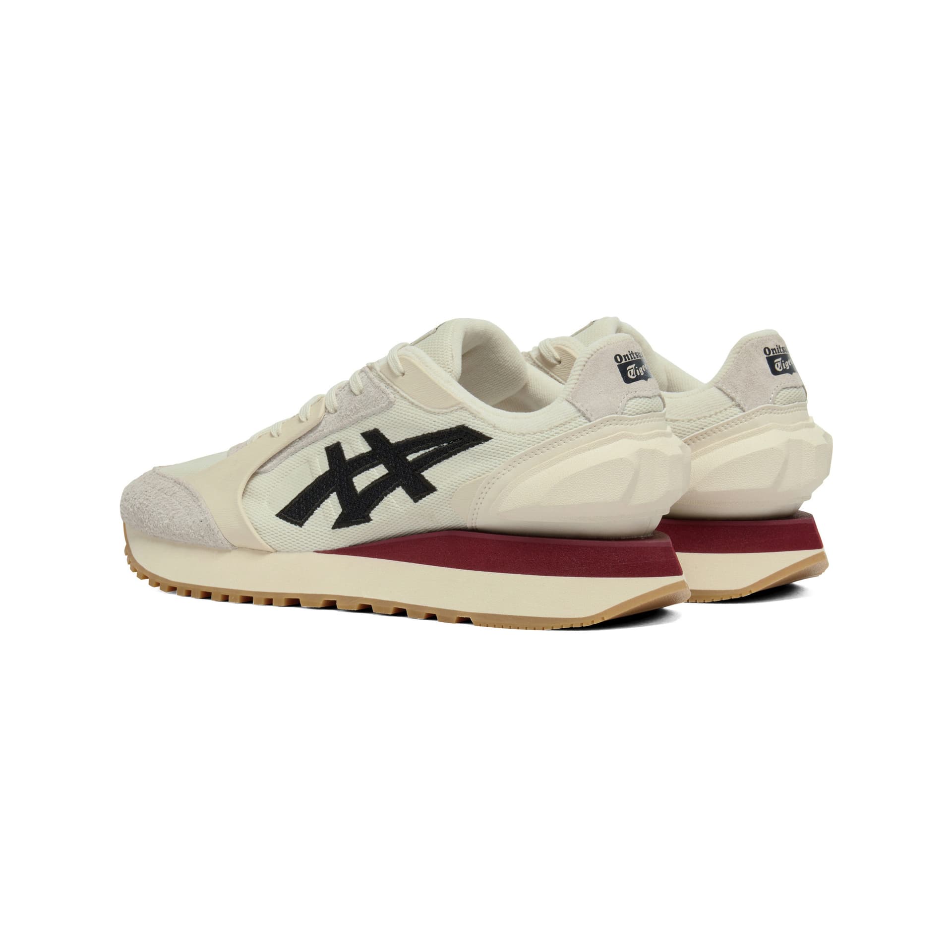 Кроссовки Onitsuka Tiger Moage Co Текстиль Спилок коровьей кожи Повседневная обувь Унисекс Бежевый черный - изображение 4