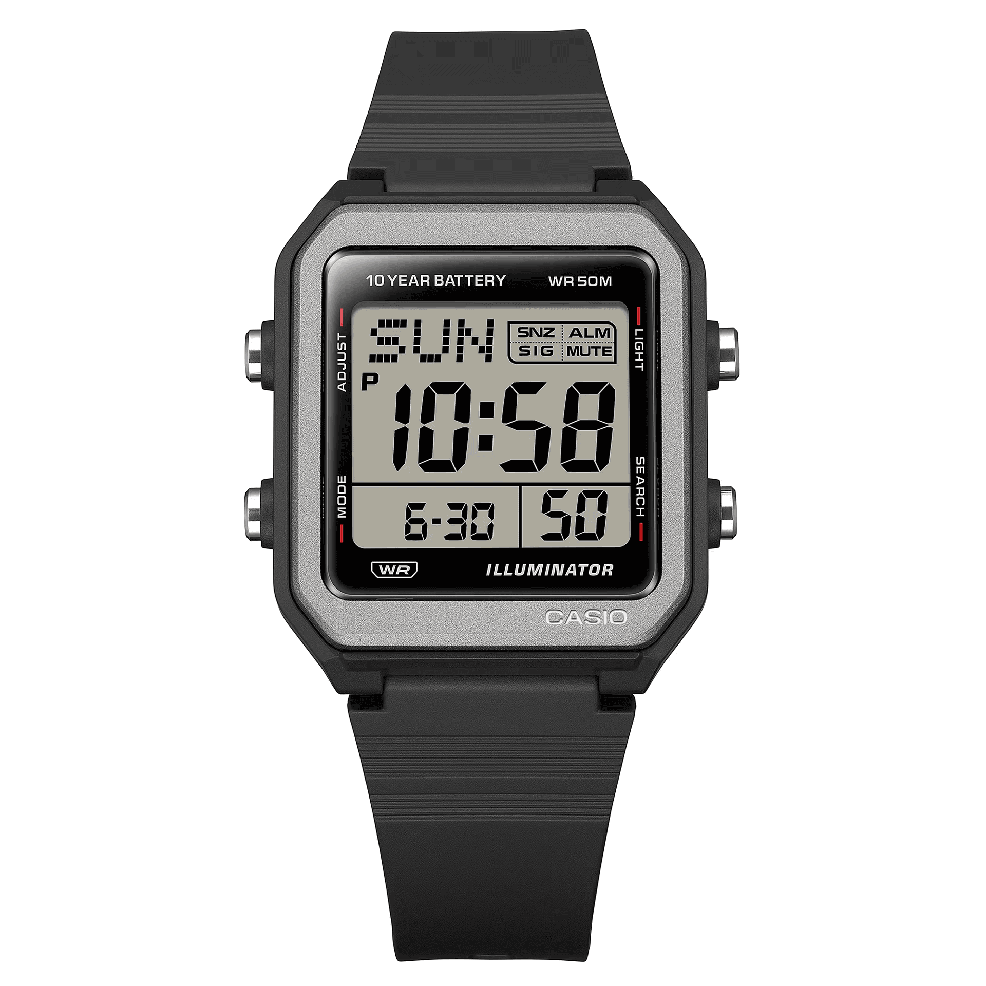 Часы CASIO Стандартный размер кварцевый механизм смола шнуровка часы унисекс серый циферблат - изображение 2