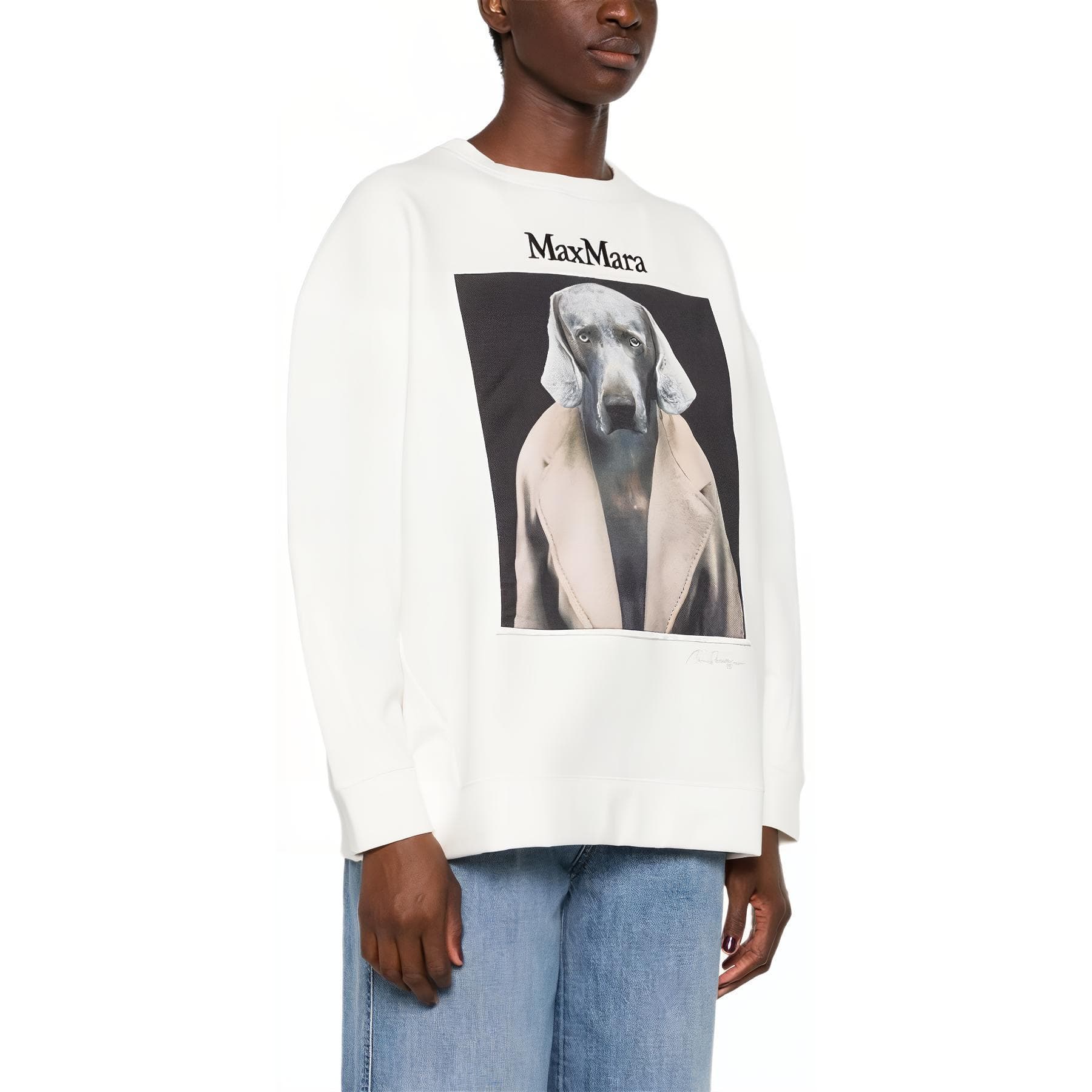 Худи MaxMara x William Wegman Bacco Худи-ханьфу Платье Женское Светло-бежевый - изображение 4
