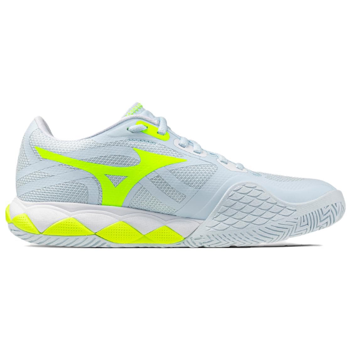 Кроссовки для тенниса Mizuno WAVE ENFORCE TOUR 2 Megalodon Амортизация Износостойкие Низкие Теннисные Кроссовки Женские Аква-Синий Желтый - изображение 3
