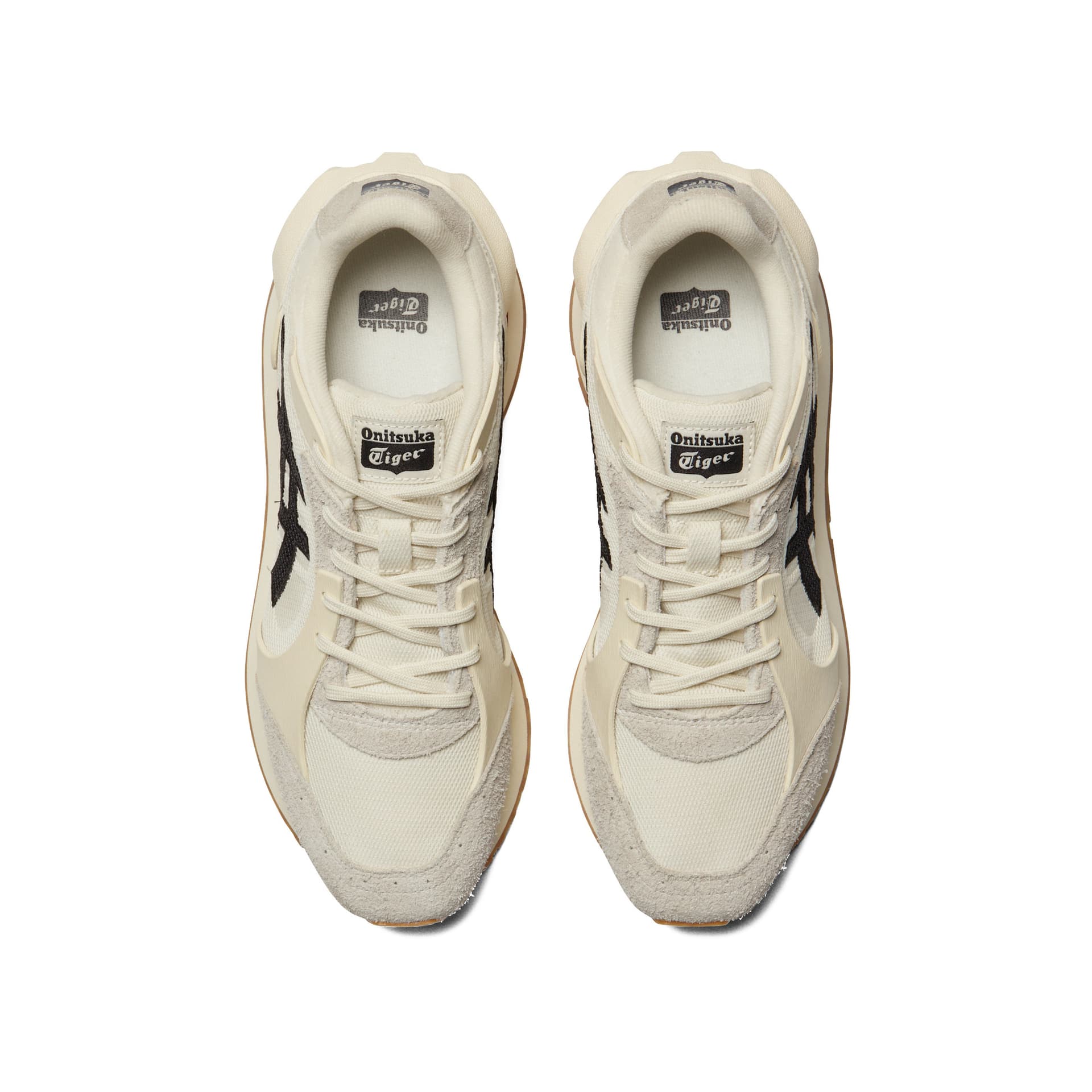 Кроссовки Onitsuka Tiger Moage Co Текстиль Спилок коровьей кожи Повседневная обувь Унисекс Бежевый черный - изображение 5