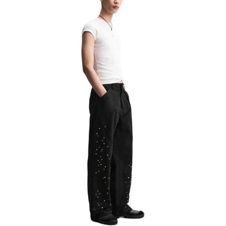 Штаны ZARA x ANDERSSON BELL SS25 Повседневные брюки Мужские Черные - изображение 5