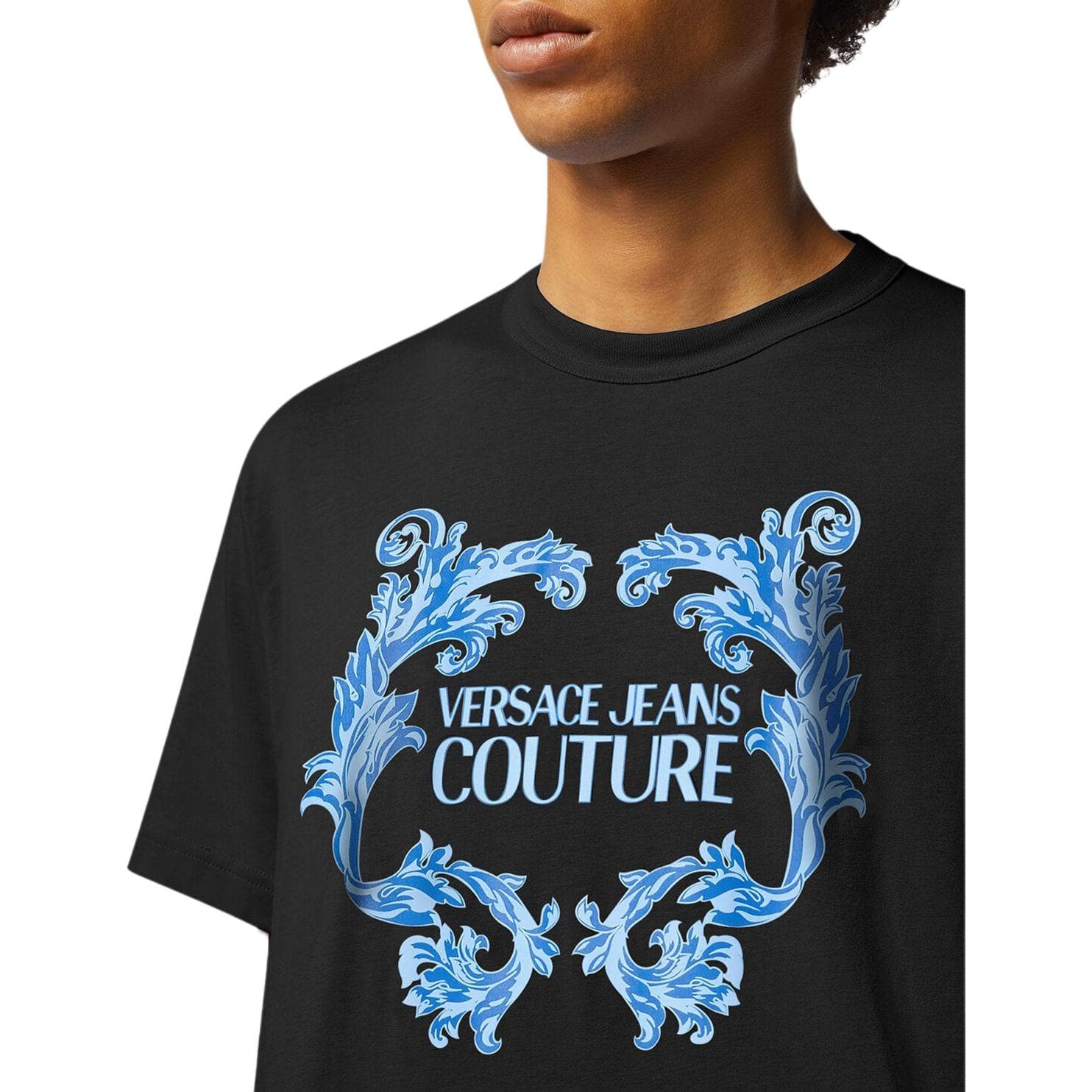 Футболка VERSACE JEANS COUTURE T-Рубашка Мужская Черная - изображение 5