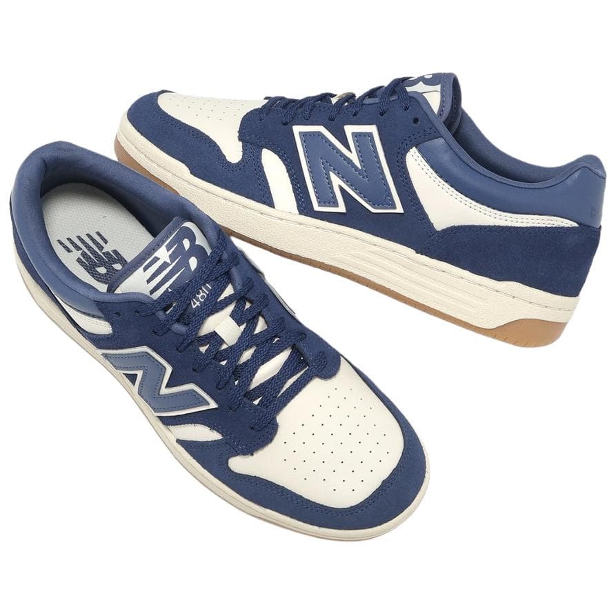 Кроссовки New Balance NB 480 Кожа Искусственная замша Низкие кеды для скейтбординга Унисекс Синие - изображение 5