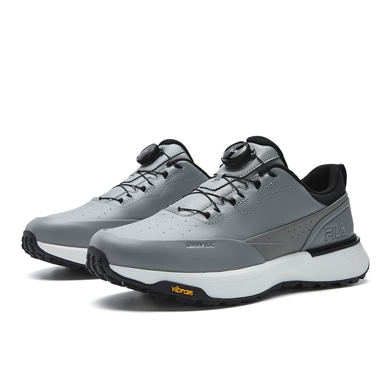 Кроссовки для гольфа FILA GF DRIVEX Golf Shoes Низкий топ Ультраматовый серый Galloping Horse Черный мужской - изображение 3