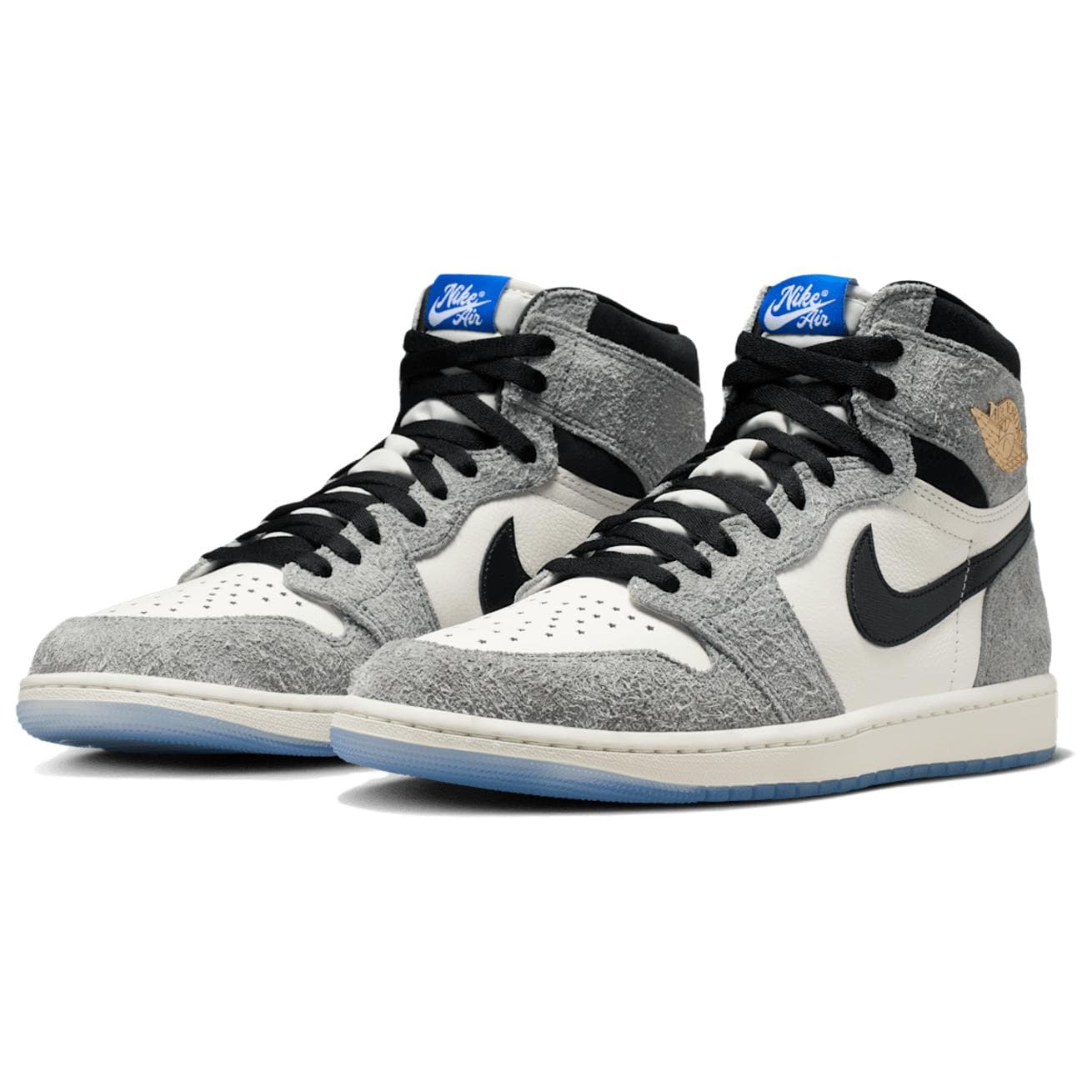 Ретро баскетбольные кроссовки Jordan Air Jordan 1 Амортизация Высокие Ретро-баскетбольные кроссовки Мужские Серый Белый - изображение 3