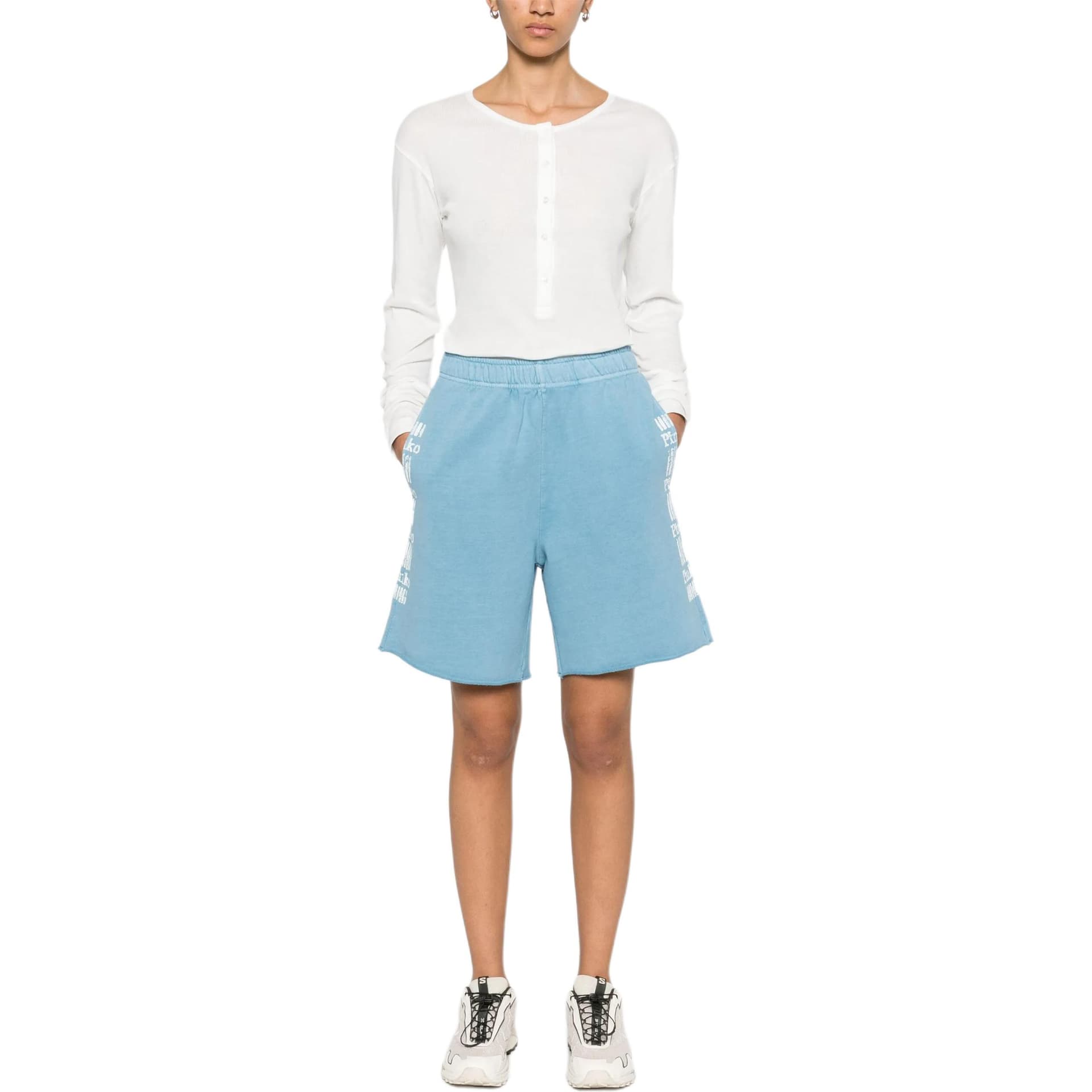 Шорты PINKO SS25 Повседневные шорты женские Морская вода (Aqua Maris) синий - изображение 3
