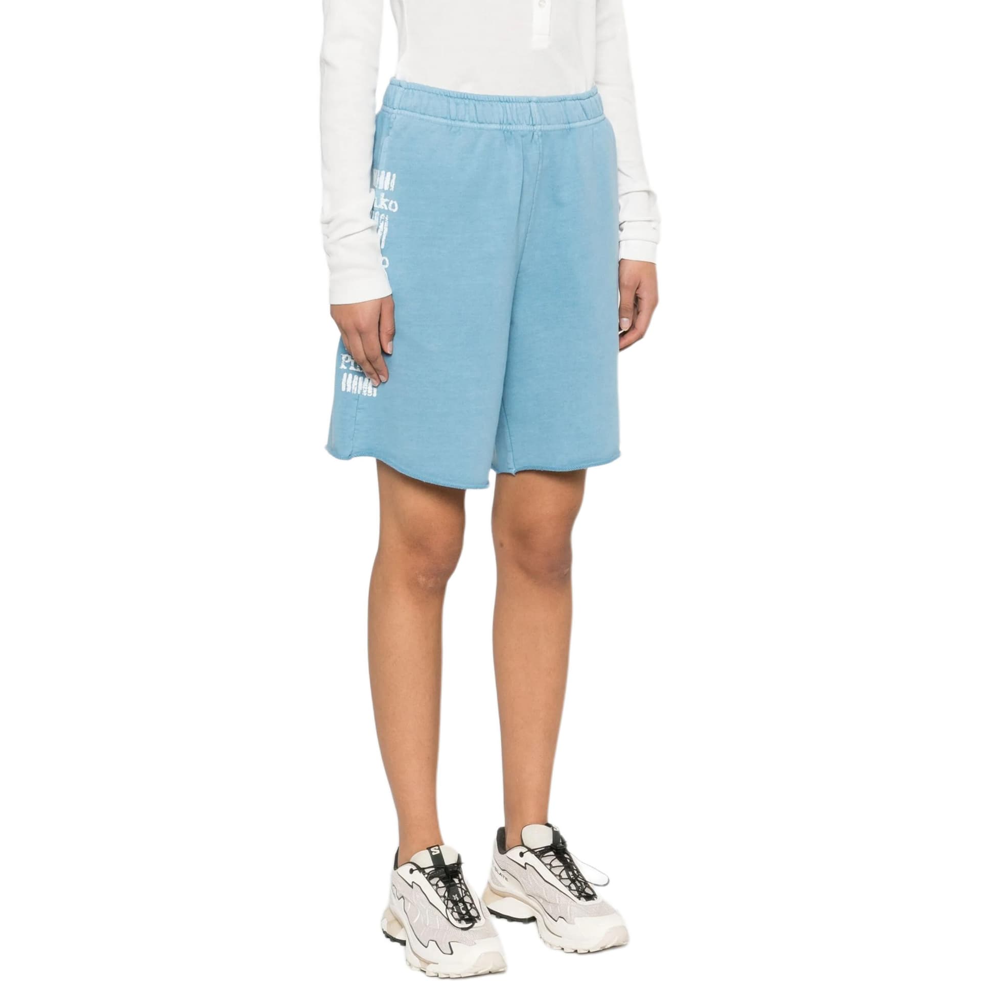 Шорты PINKO SS25 Повседневные шорты женские Морская вода (Aqua Maris) синий - изображение 5