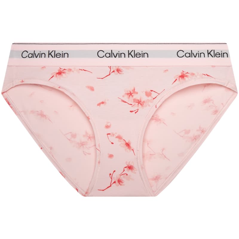 Трусы Calvin Klein 3Z0 Светло-розовый Вишневый цветок Принт Женские Трусики-бикини - изображение 1
