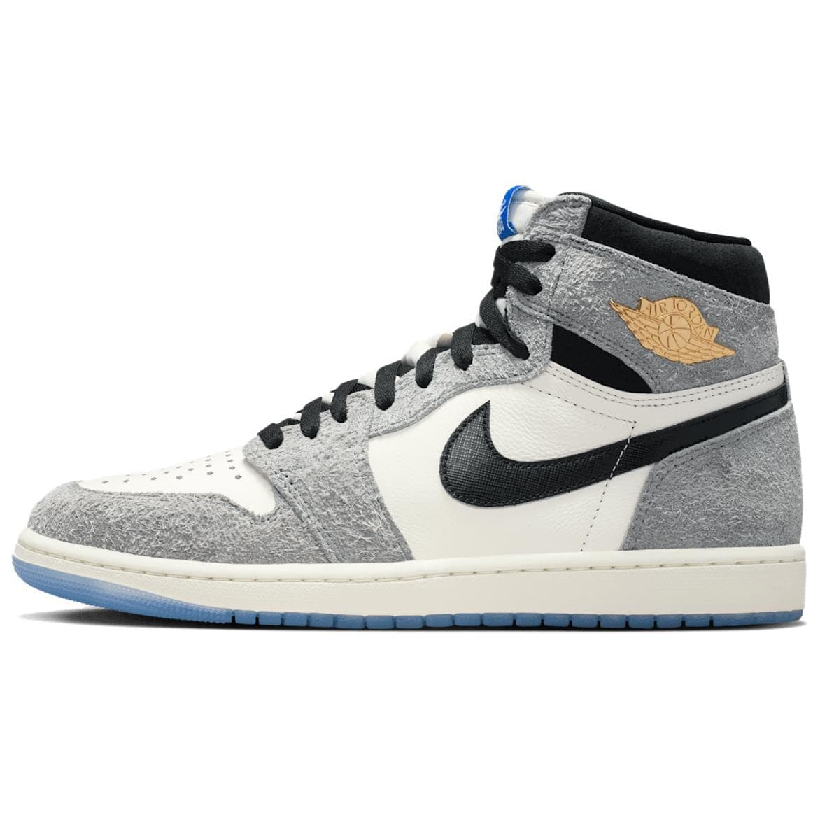 Ретро баскетбольные кроссовки Jordan Air Jordan 1 Амортизация Высокие Ретро-баскетбольные кроссовки Мужские Серый Белый - изображение 1