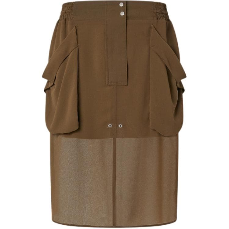Юбка PINKO FW24 Повседневный Длинный Юбка Женские Землисто-коричневый - изображение 2