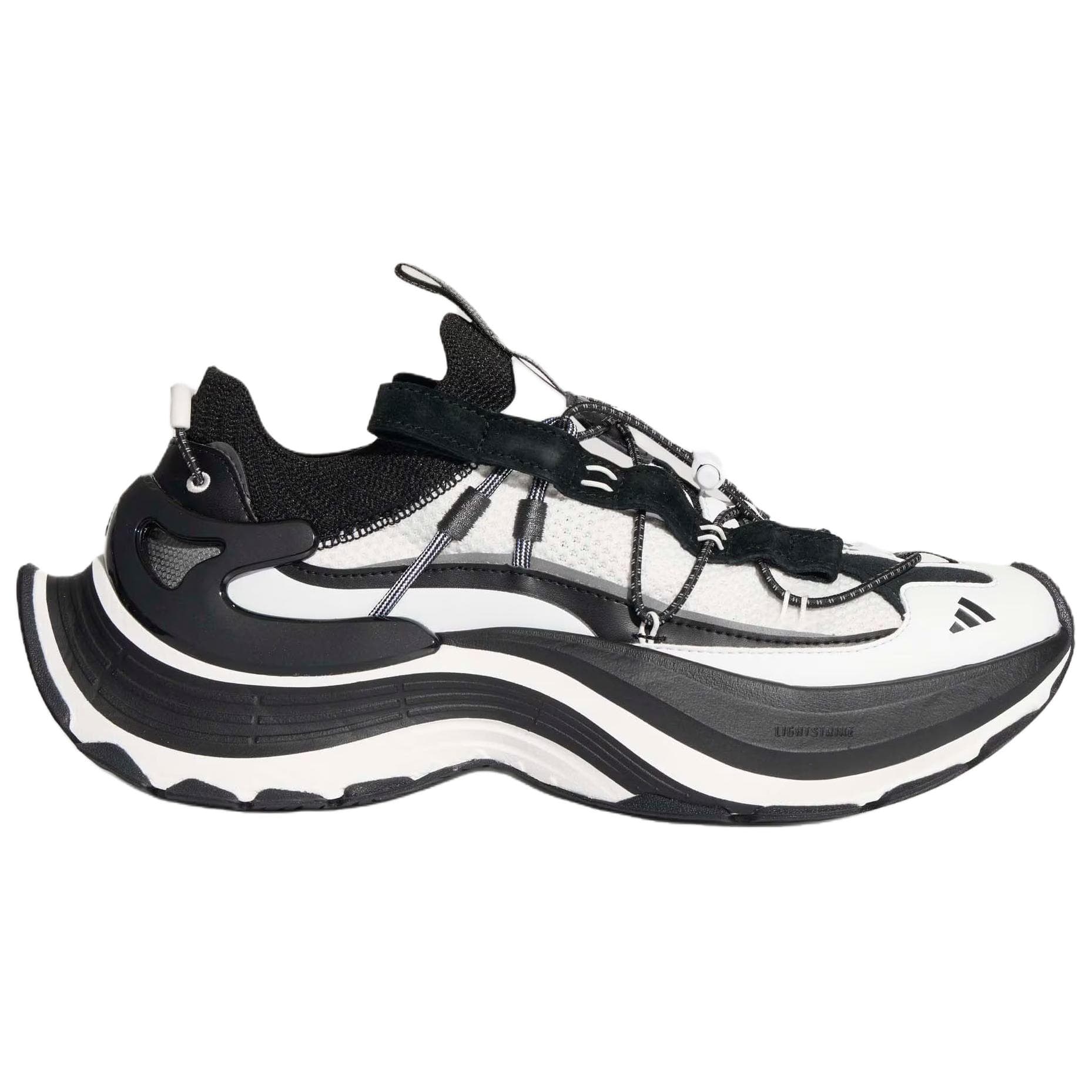Кроссовки Adidas FOS XLG Амортизация визуально увеличивает рост Low Топ Походная обувь Унисекс Черный белый - изображение 2