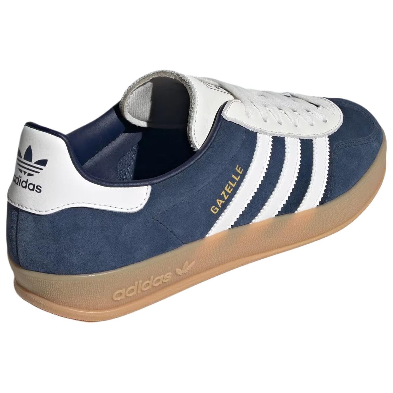 Кроссовки Adidas Originals Gazelle Кожа Кеды немецкой армии (GAT) Унисекс Индиго Белый - изображение 4