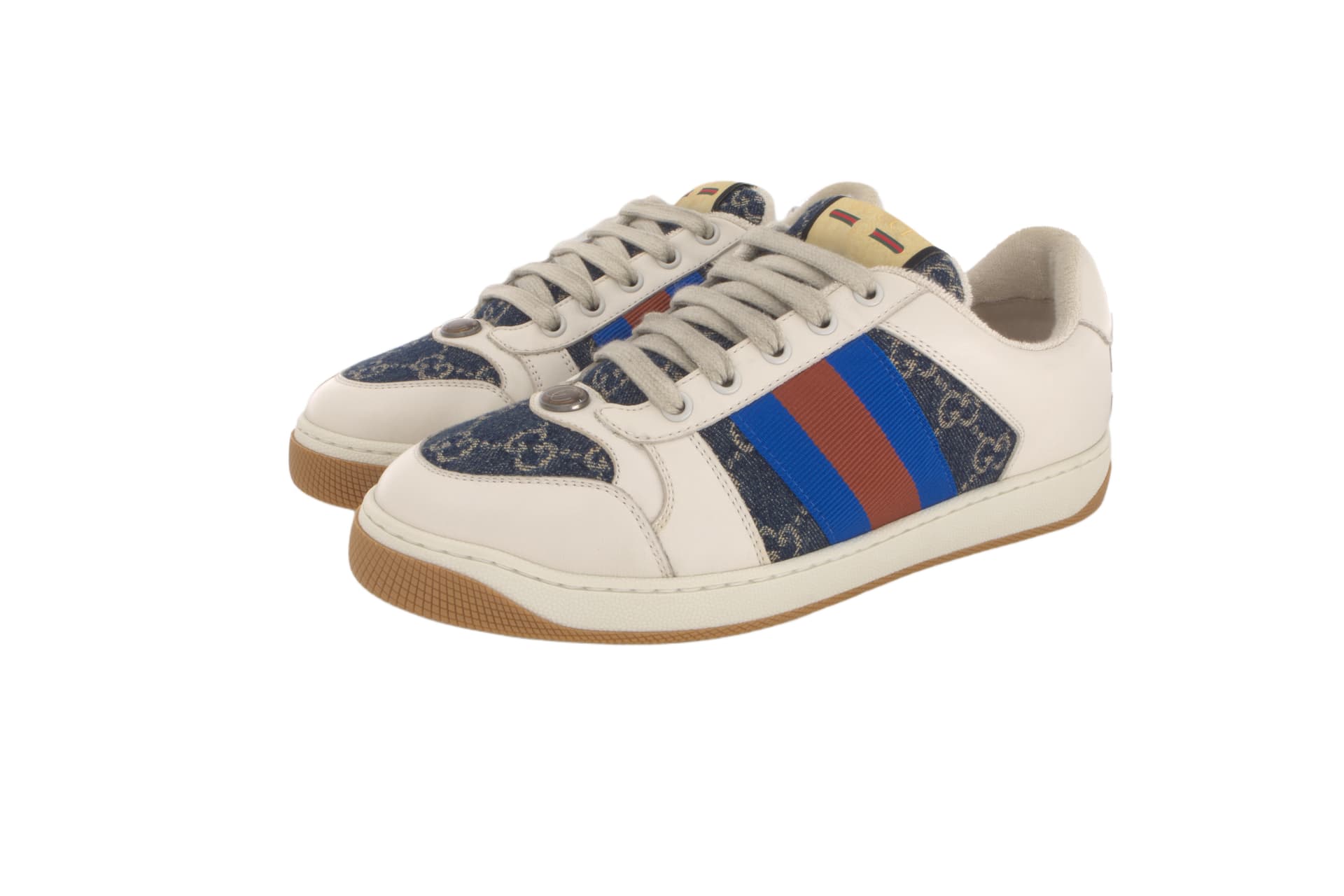 Кроссовки Gucci Screener Denim White Blue - изображение 3