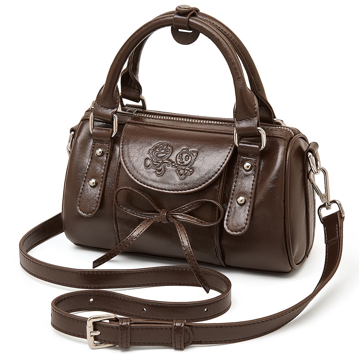 Сумка DoraemonA Artificial Leather One Shoulder Bag Женская Кофейно-Коричневая Белая - изображение 4
