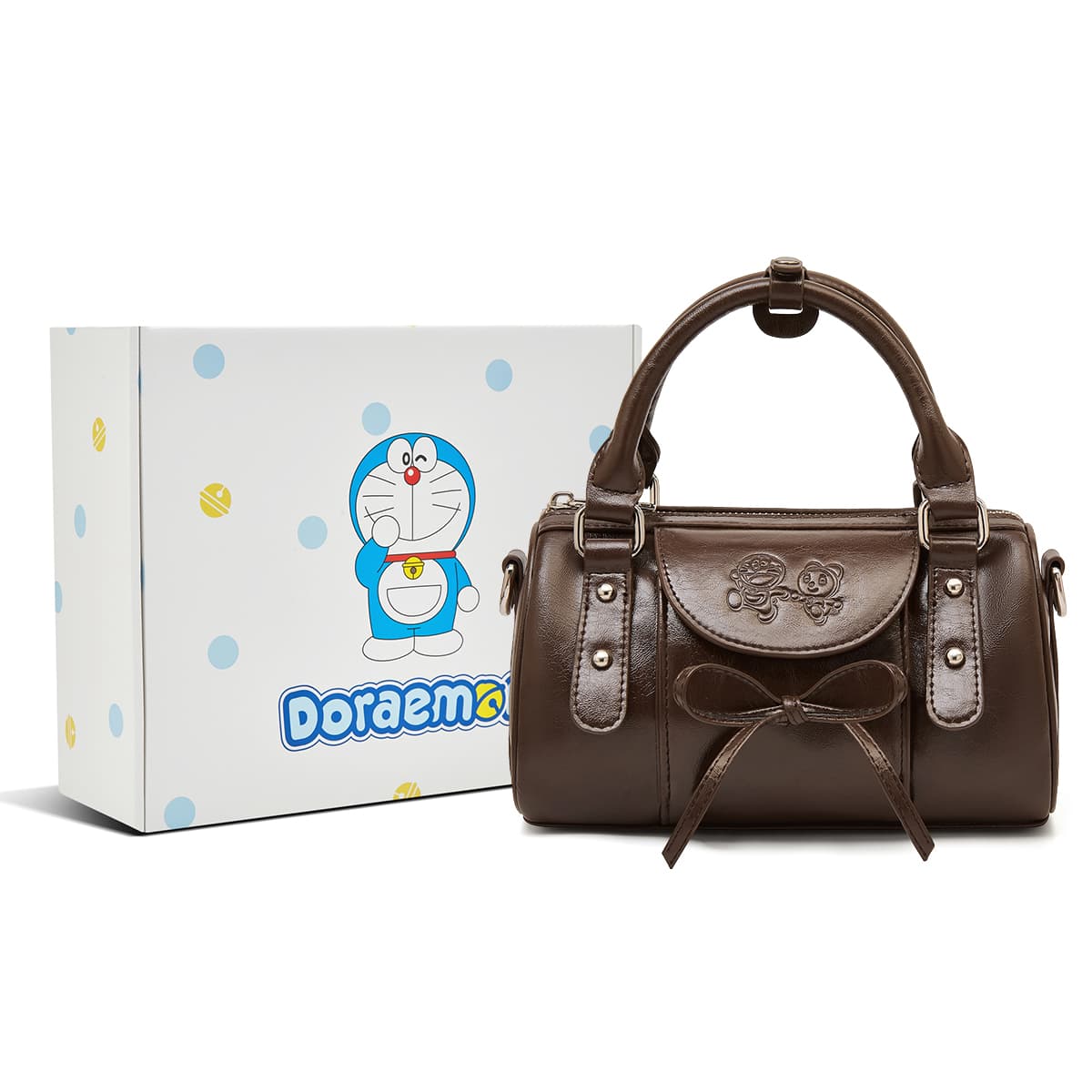 Сумка DoraemonA Artificial Leather One Shoulder Bag Женская Кофейно-Коричневая Белая - изображение 6