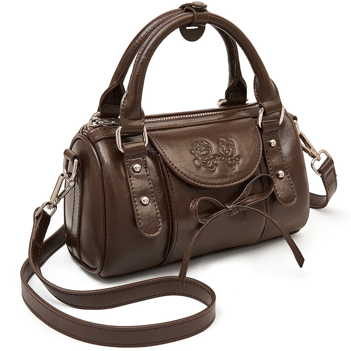 Сумка DoraemonA Artificial Leather One Shoulder Bag Женская Кофейно-Коричневая Белая - изображение 3