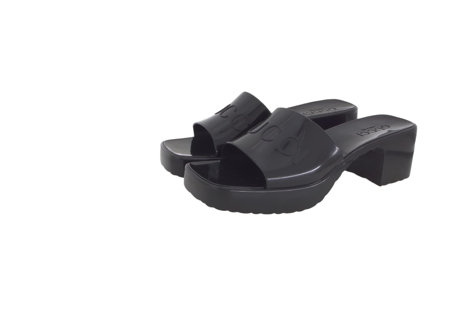 Сандалии GUCCI Rubber Slide 6cm - изображение 3