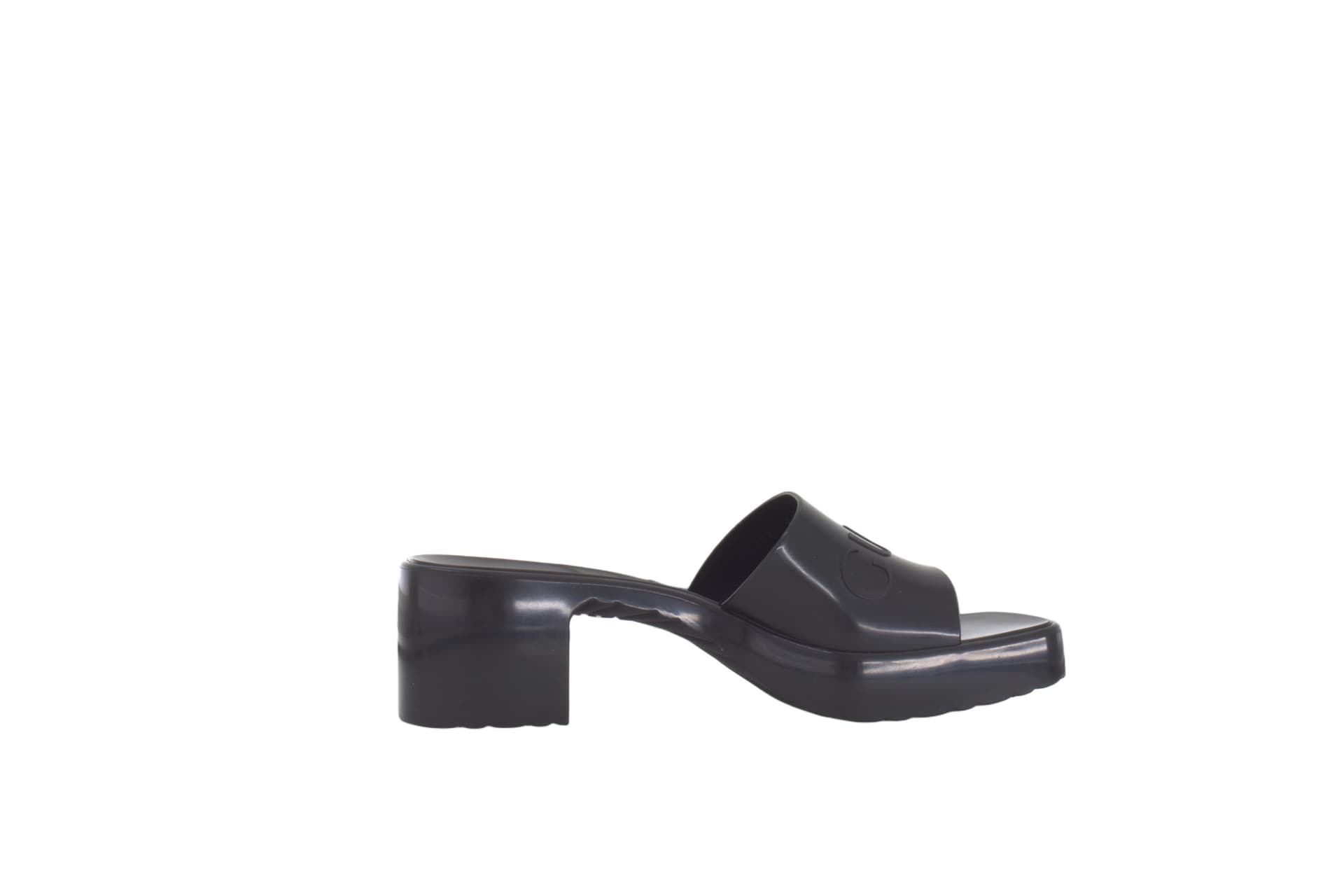 Сандалии GUCCI Rubber Slide 6cm - изображение 2