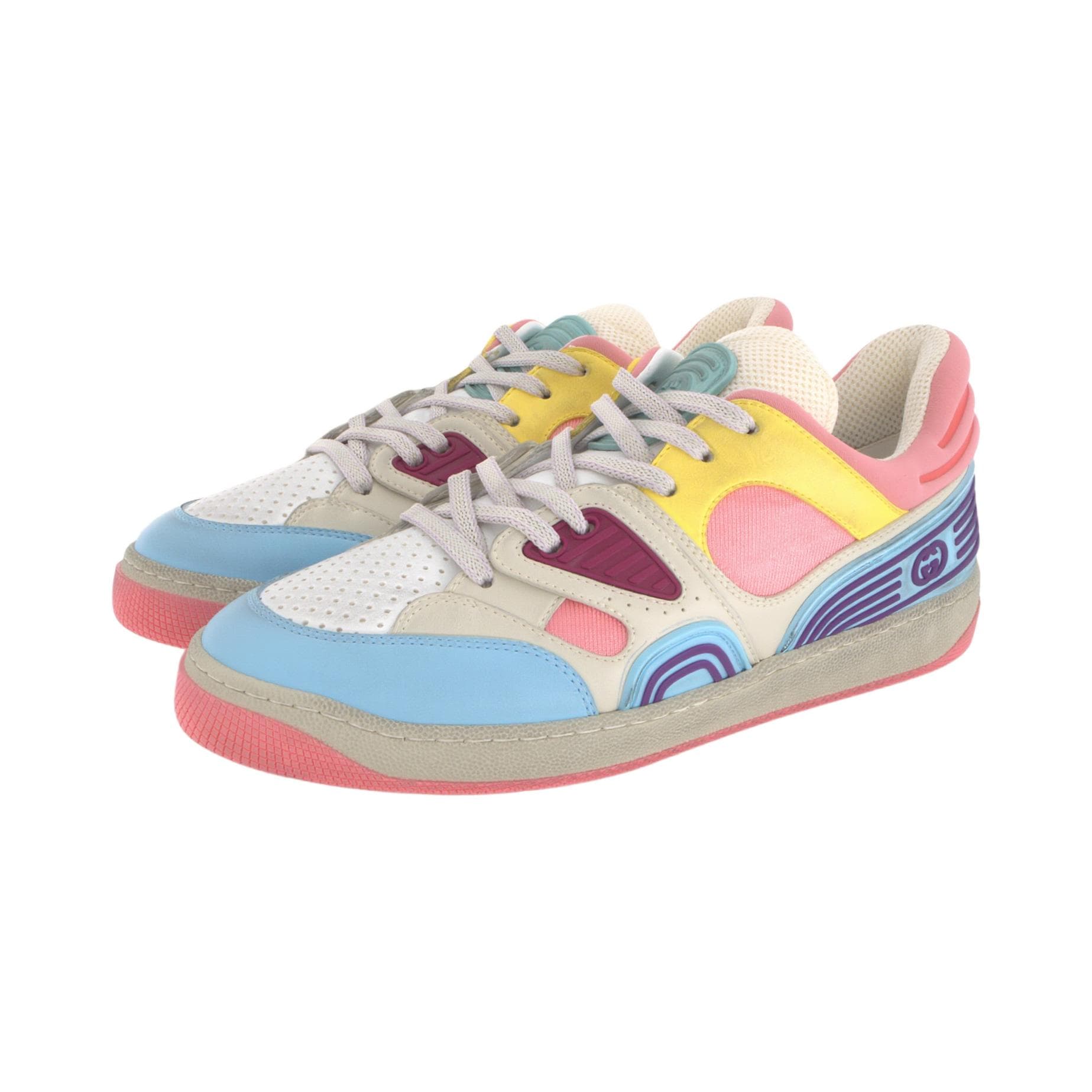 Кроссовки Gucci Basket White Pink Blue - изображение 3
