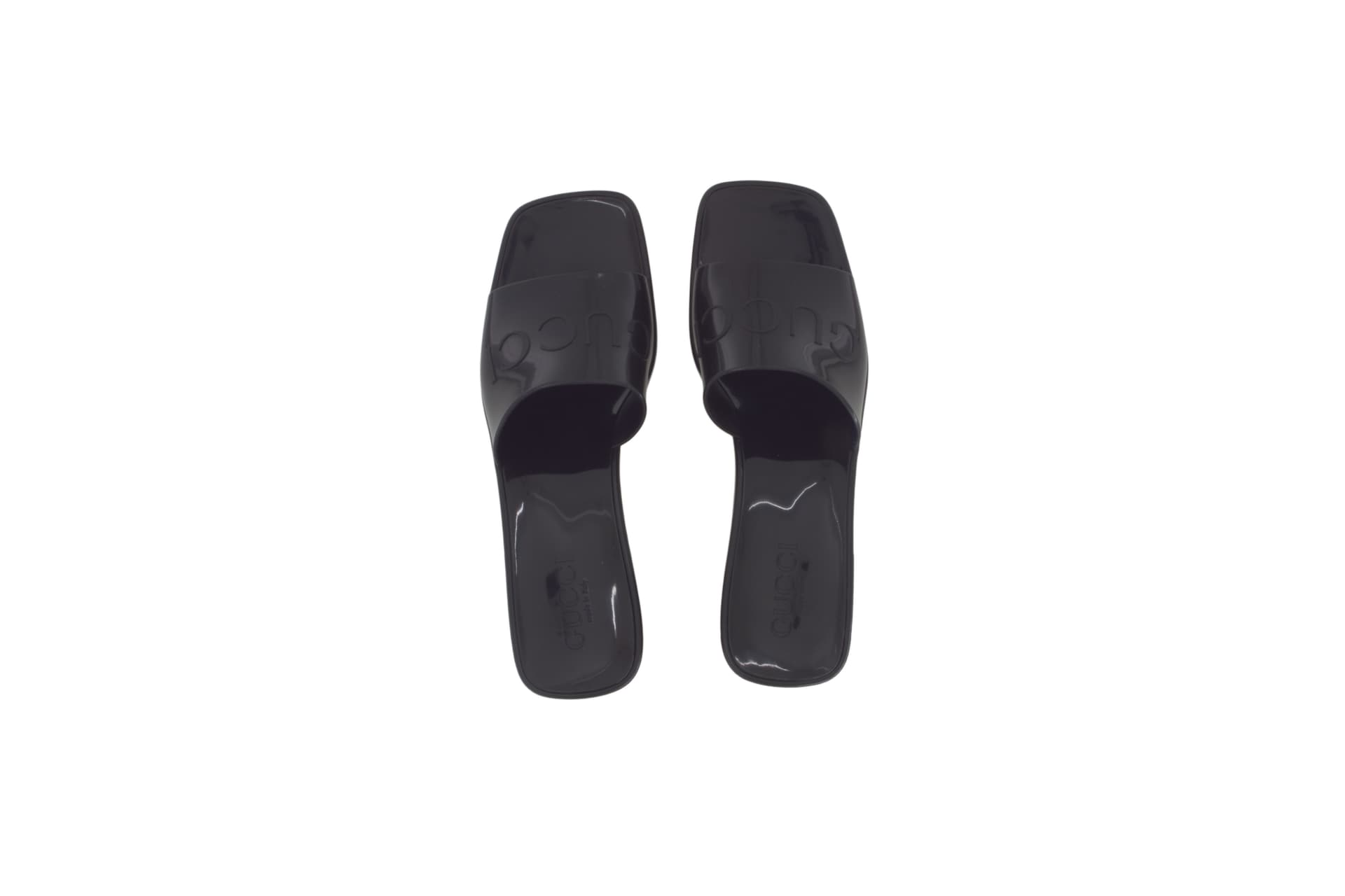 Сандалии GUCCI Rubber Slide 6cm - изображение 4