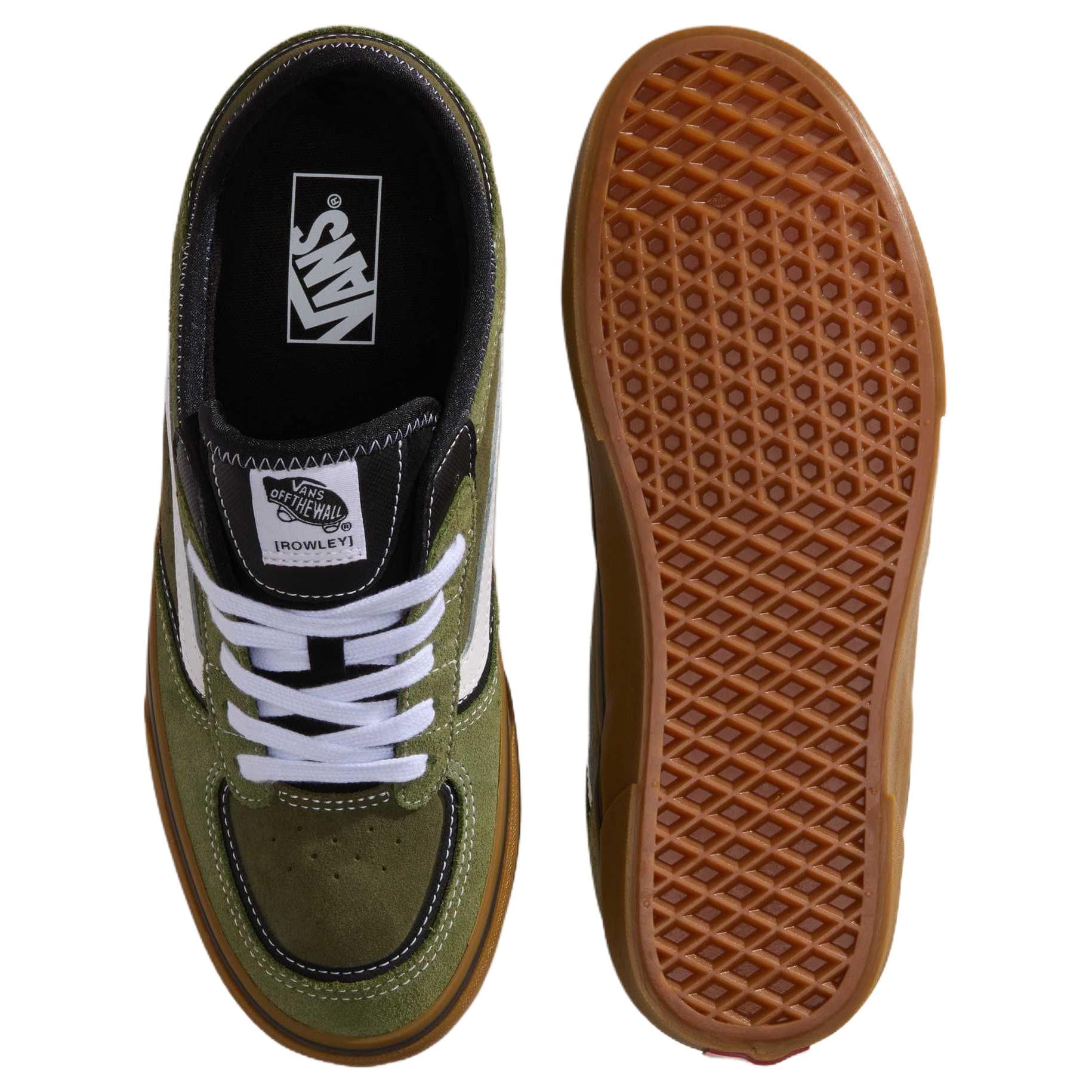 Кроссовки Vans Rowley Classic Скейтборд Кроссовки Унисекс Оливково-Зеленый Белый - изображение 4