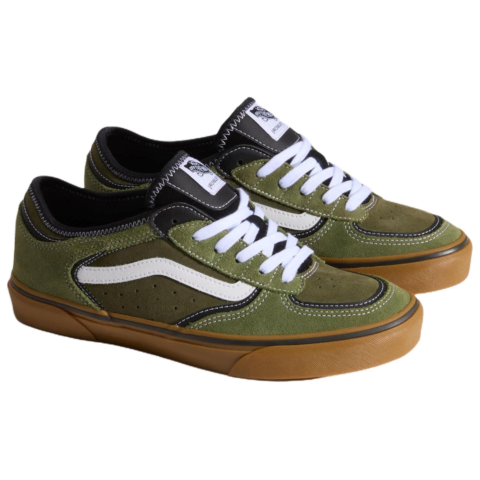 Кроссовки Vans Rowley Classic Скейтборд Кроссовки Унисекс Оливково-Зеленый Белый - изображение 2