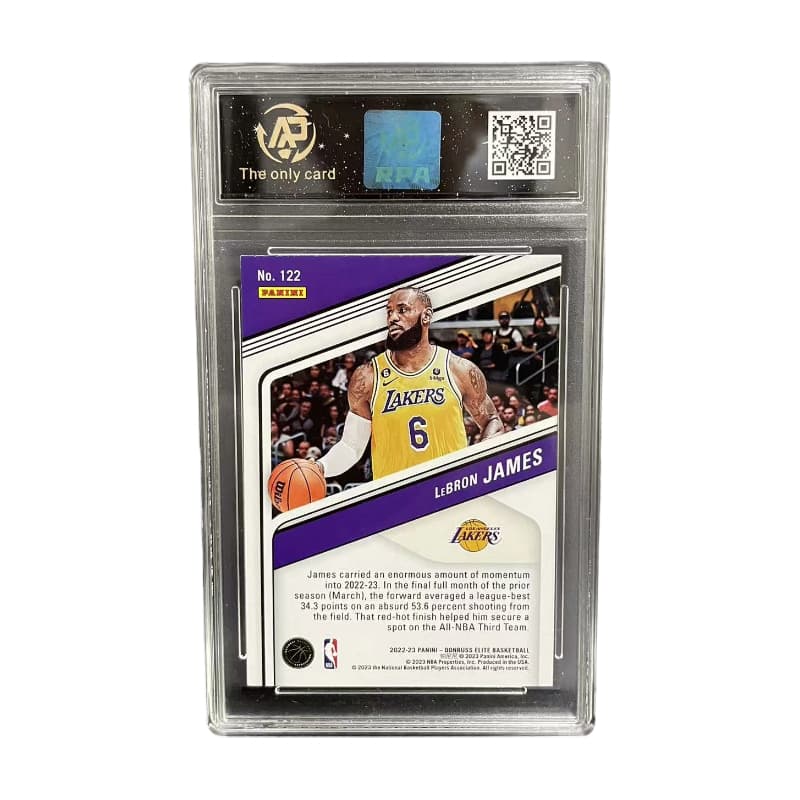 PANINI Леброн Джеймс Donruss 2022 23 Лейкерс COR9 Рефракционные сертифицированные карты 1 шт - изображение 2