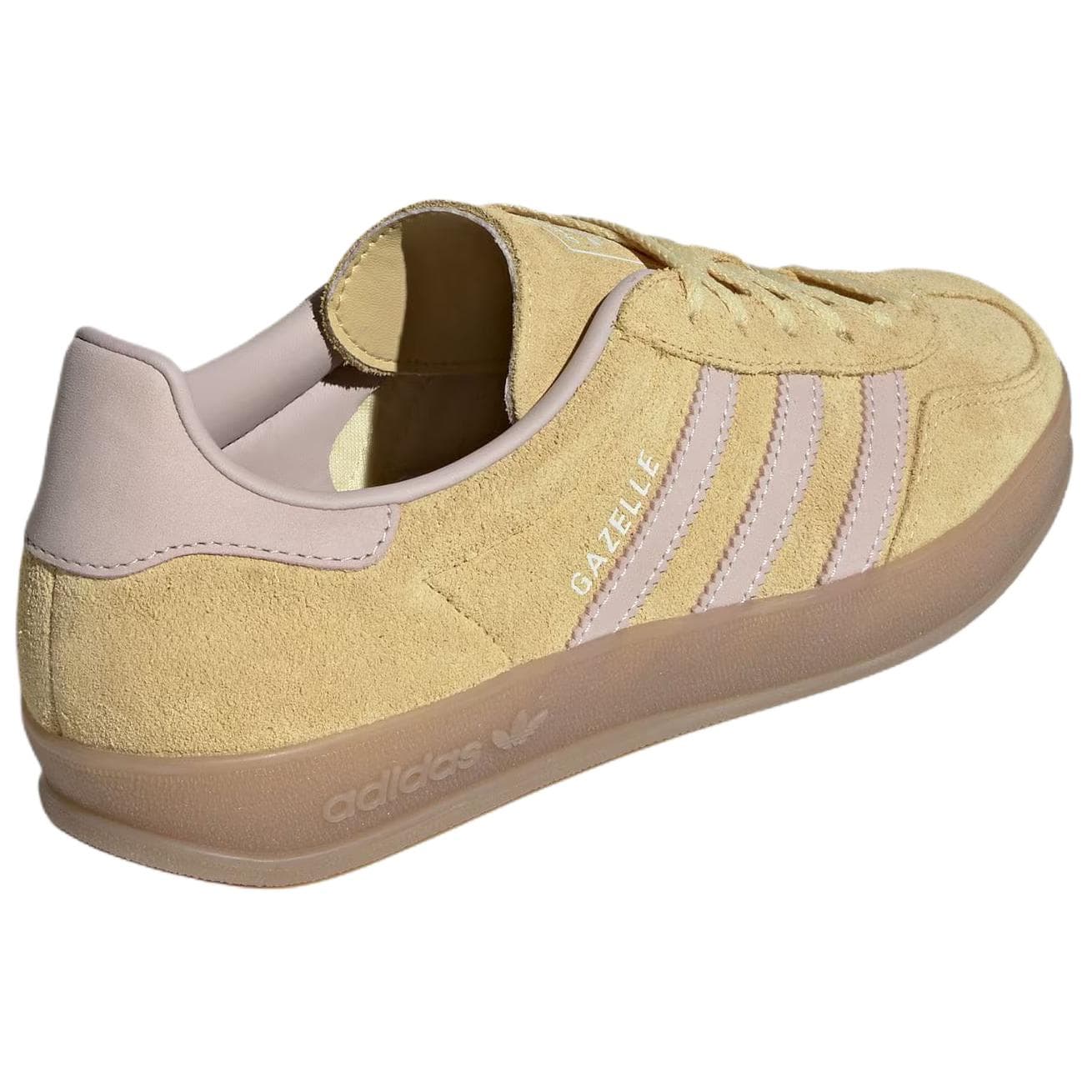Кроссовки Adidas Originals GAZELLE INDOOR Кожаные кеды немецкой армии (GAT) Женские Смола Желтый - изображение 4