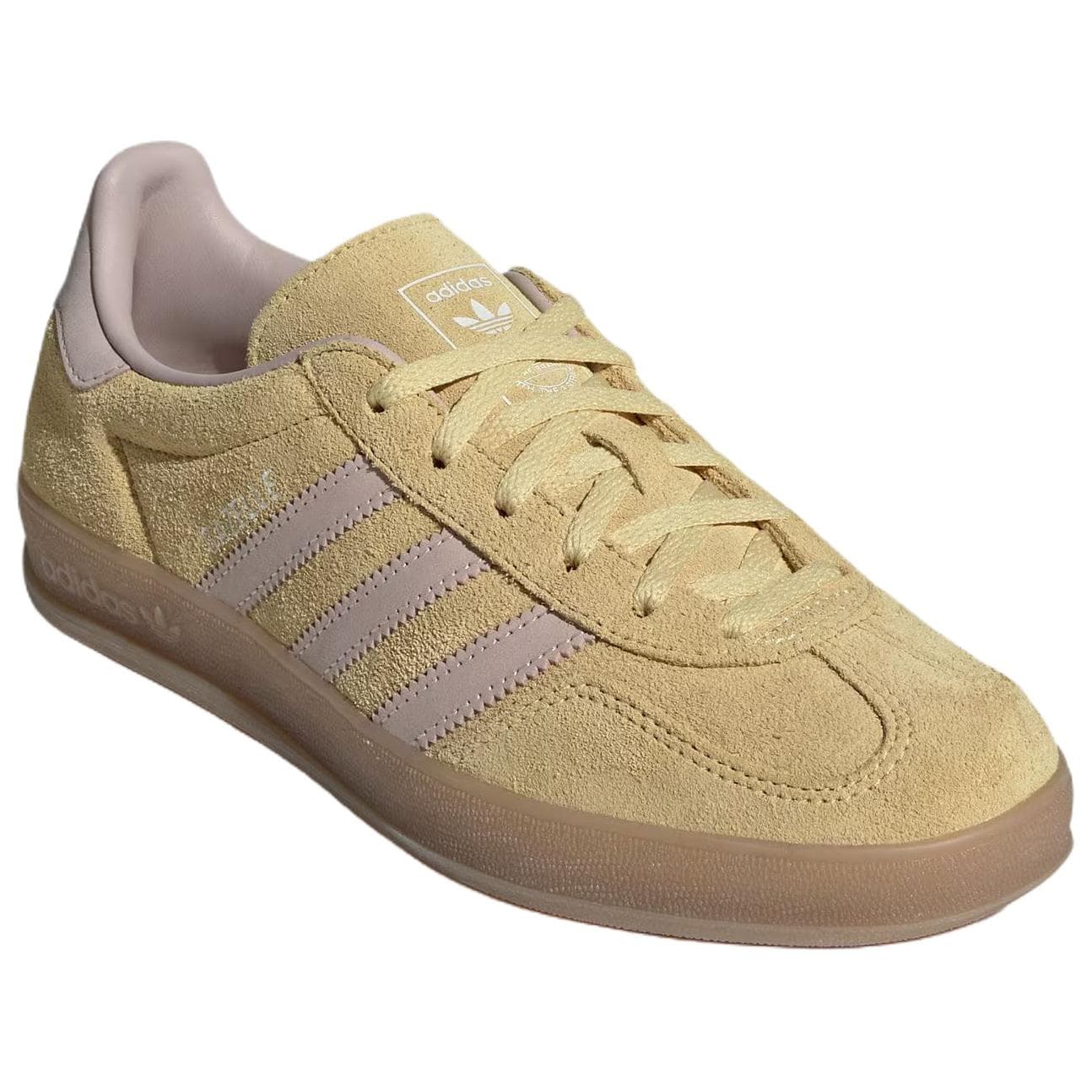 Кроссовки Adidas Originals GAZELLE INDOOR Кожаные кеды немецкой армии (GAT) Женские Смола Желтый - изображение 3