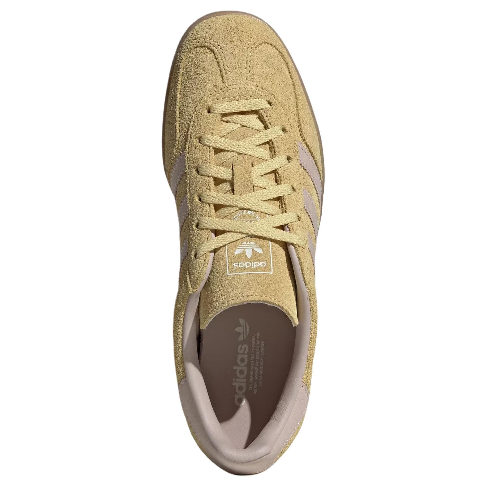 Кроссовки Adidas Originals GAZELLE INDOOR Кожаные кеды немецкой армии (GAT) Женские Смола Желтый - изображение 5