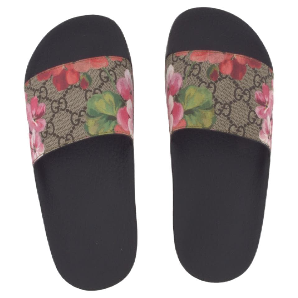 Сандалии GUCCI Orchid Print Sandals Black - изображение 4