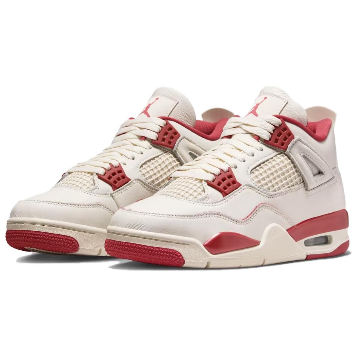 Ретро баскетбольные кроссовки Jordan Air Jordan 4 Ретро Баскетбольные Кроссовки Женские Белый Красный - изображение 3