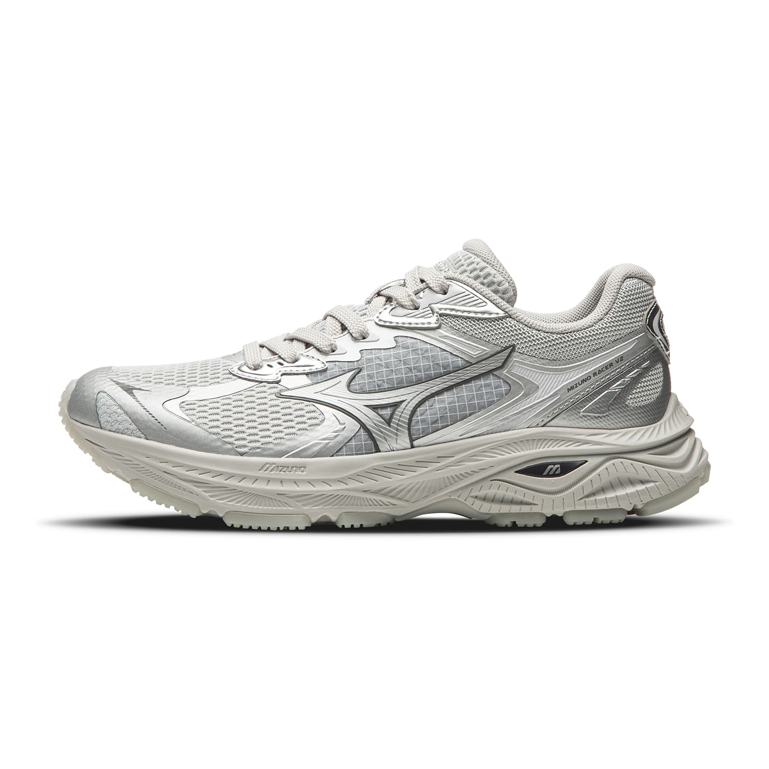Кроссовки для бега Mizuno RACER V2 Low Топ Спринт Беговые кроссовки Унисекс Серебряный - изображение 1