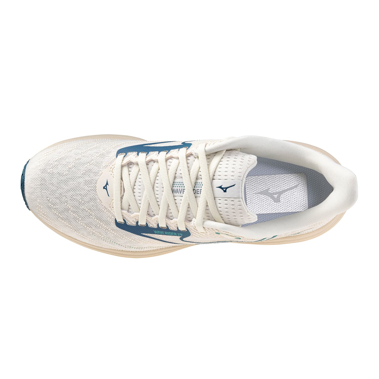 Кроссовки для бега Mizuno WAVE RIDER 29 Low Топ Повседневные беговые кроссовки Унисекс Снег - изображение 3