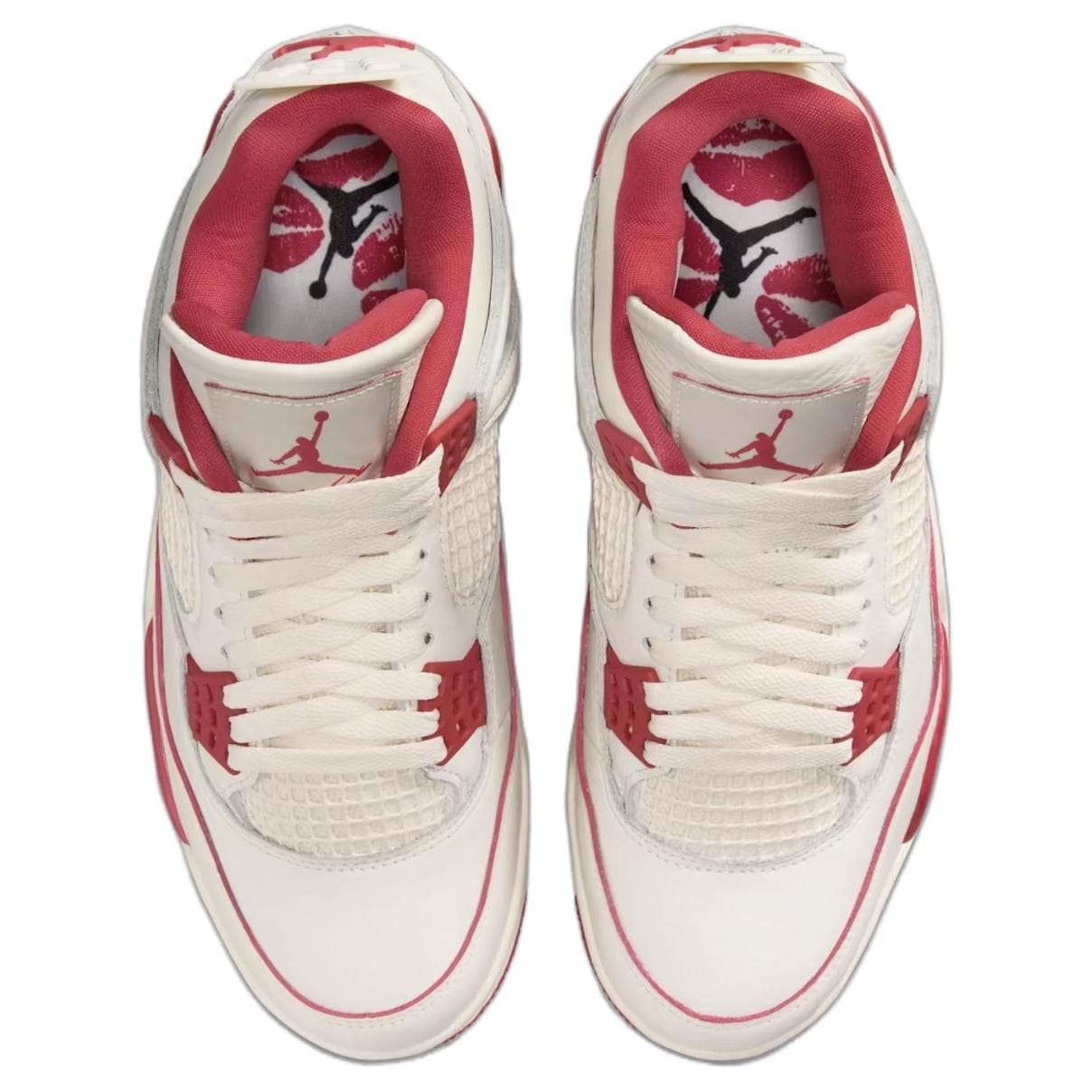Ретро баскетбольные кроссовки Jordan Air Jordan 4 Ретро Баскетбольные Кроссовки Женские Белый Красный - изображение 4