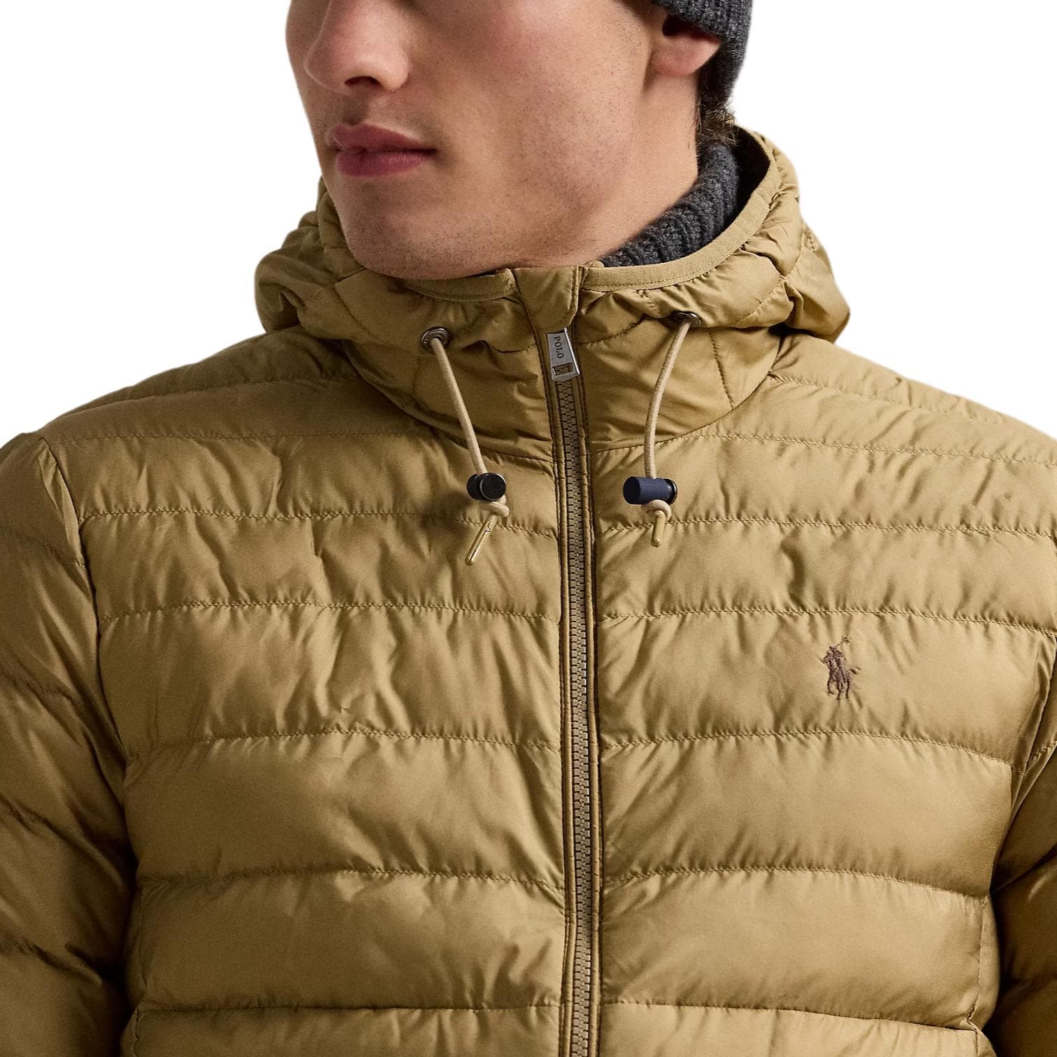 Зимняя куртка пуховик Polo Ralph Lauren Хлопковый пуховик мужской хаки - изображение 5