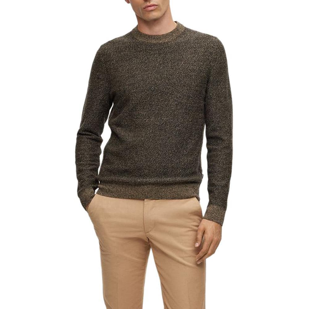Кофта HUGO BOSS Свитер Мужской Темно-Кофейный - изображение 2