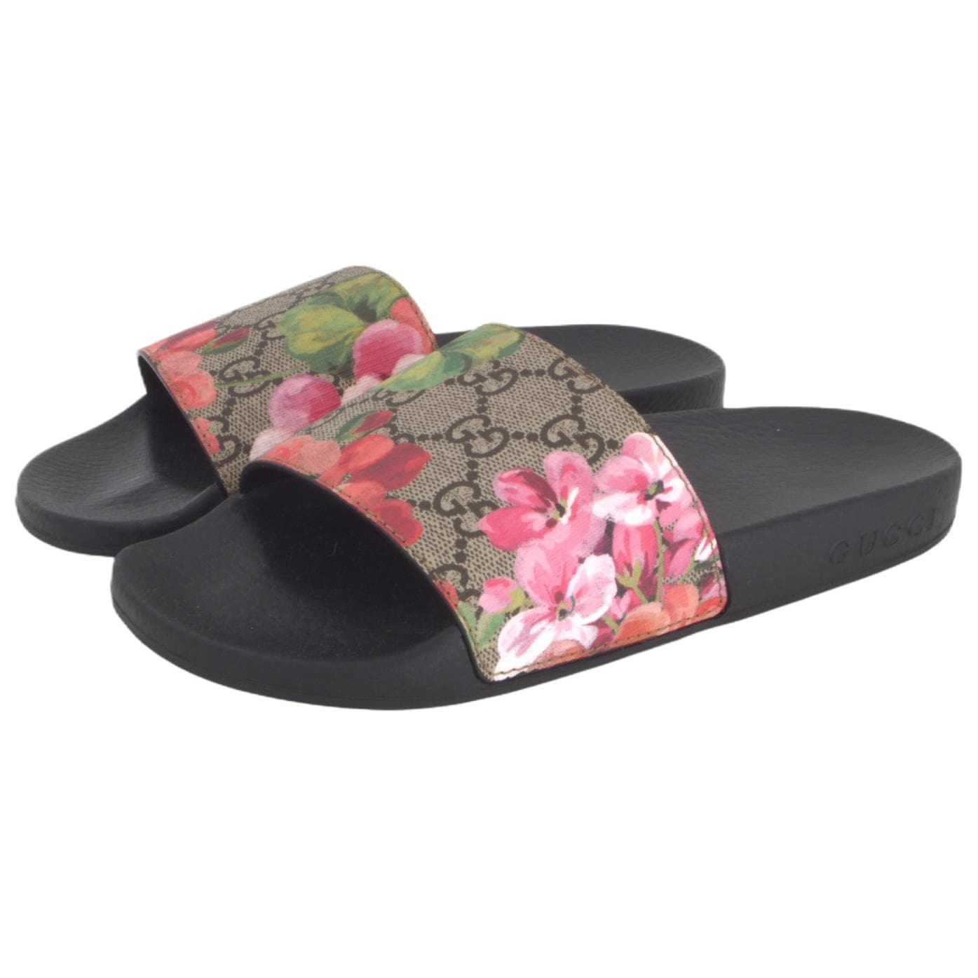 Сандалии GUCCI Orchid Print Sandals Black - изображение 3