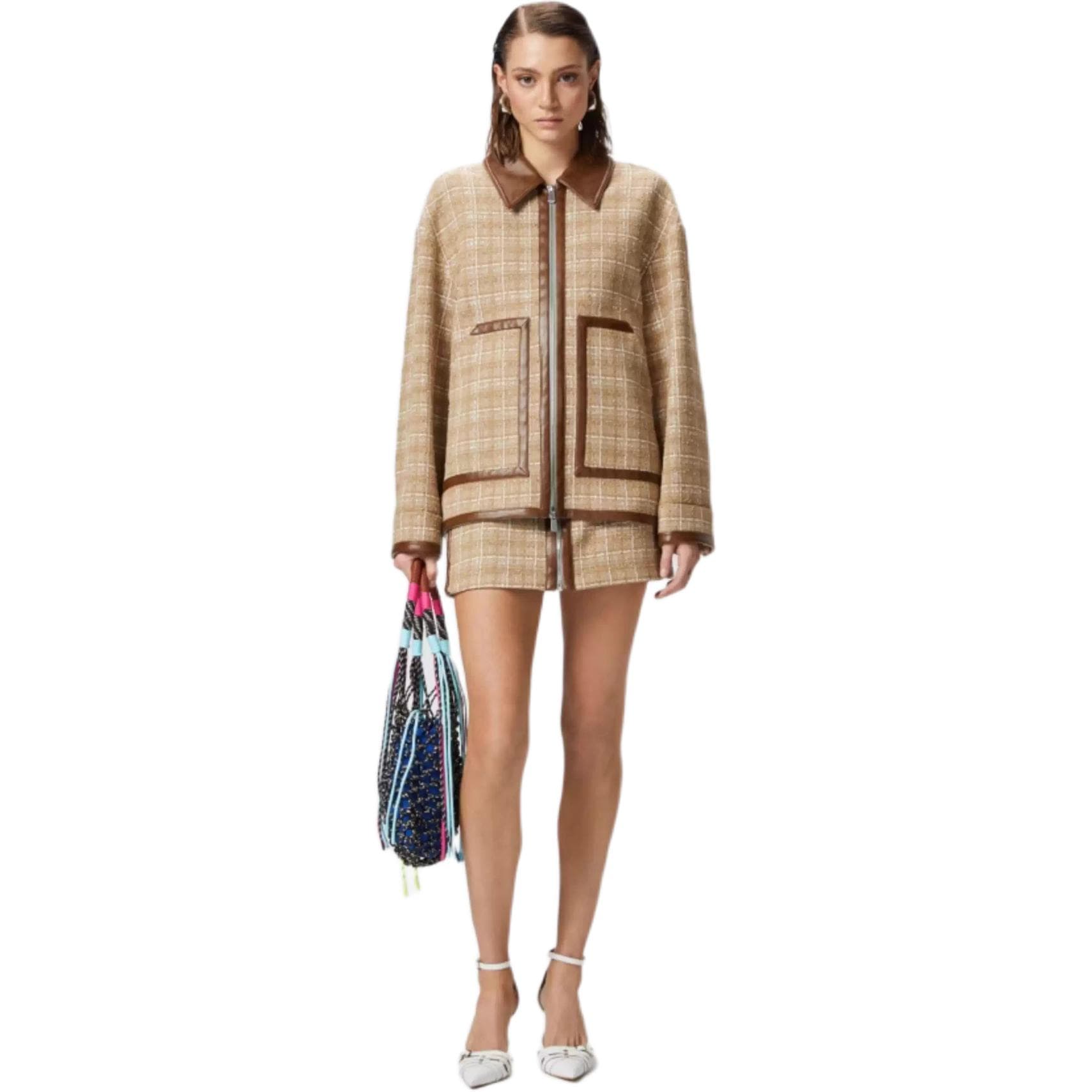 Юбка PINKO SS25 Повседневные короткие юбки женские хаки - изображение 1