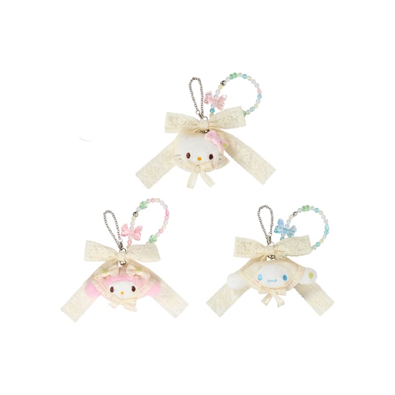 Санрио Mori Style Lace Hello Kitty My Melody Брелок Плюшевые брелки H12,5cm - изображение 4