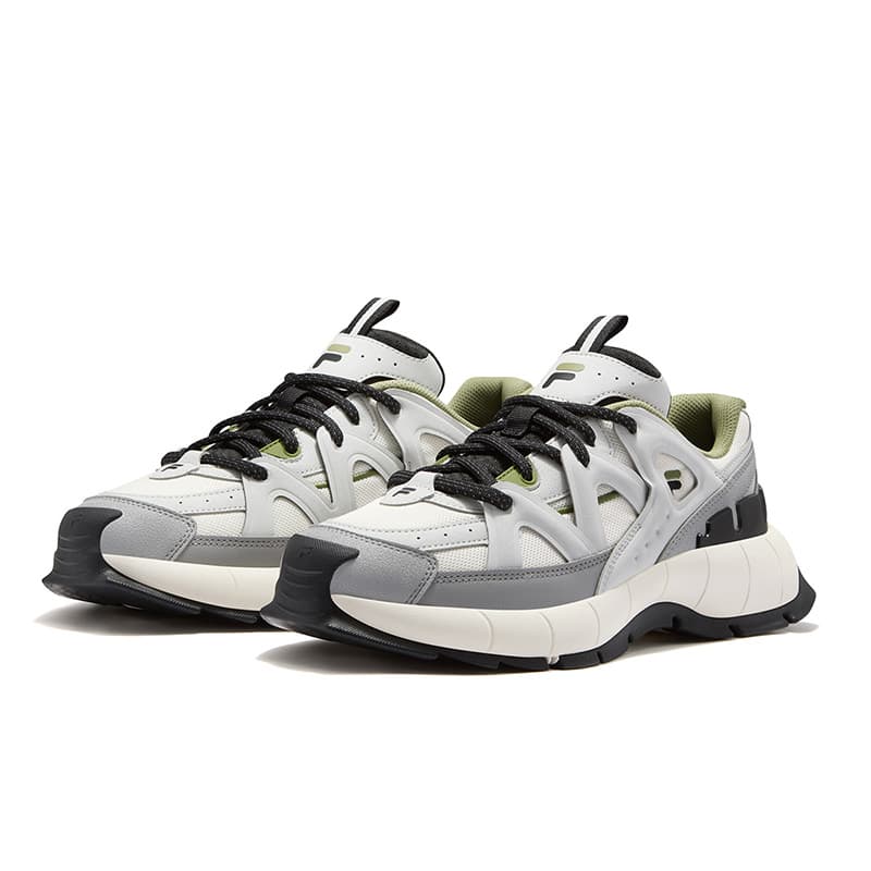 Кроссовки FILA FUSION INSETTO DX Низкие кеды с толстой подошвой Мужские Белые Серые - изображение 3
