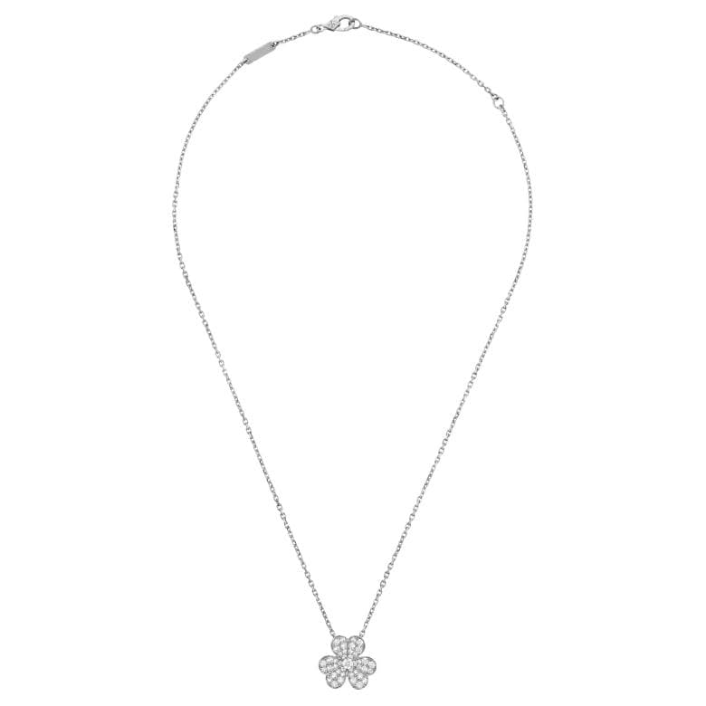 Ожерелье Van Cleef & Arpels Frivole Pendant Small Full Diamond 18k White Gold Necklace - изображение 3