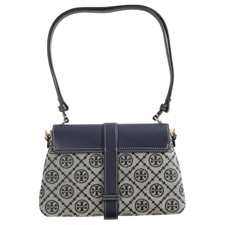 Мини-сумка Tory Burch T Monogram Хлопковое волокно Сумка на плечо Маленькая Женская Tory Вечеринка Морская - изображение 2