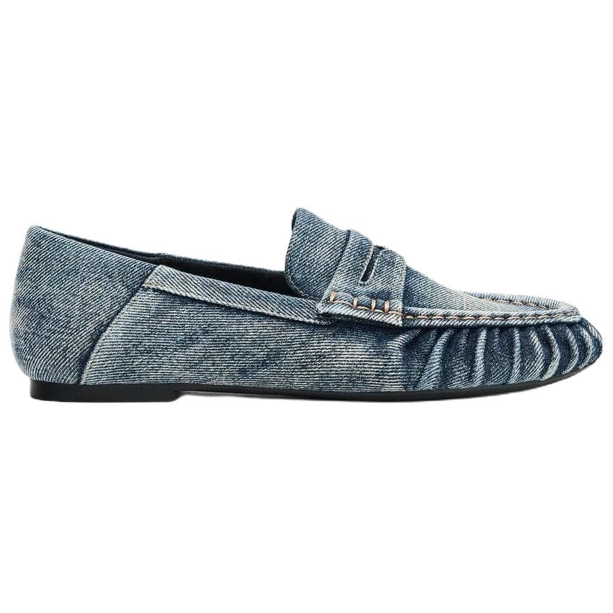 Лоферы ZARA Хлопок ткань Лоферы 1CM Женские Синие - изображение 2