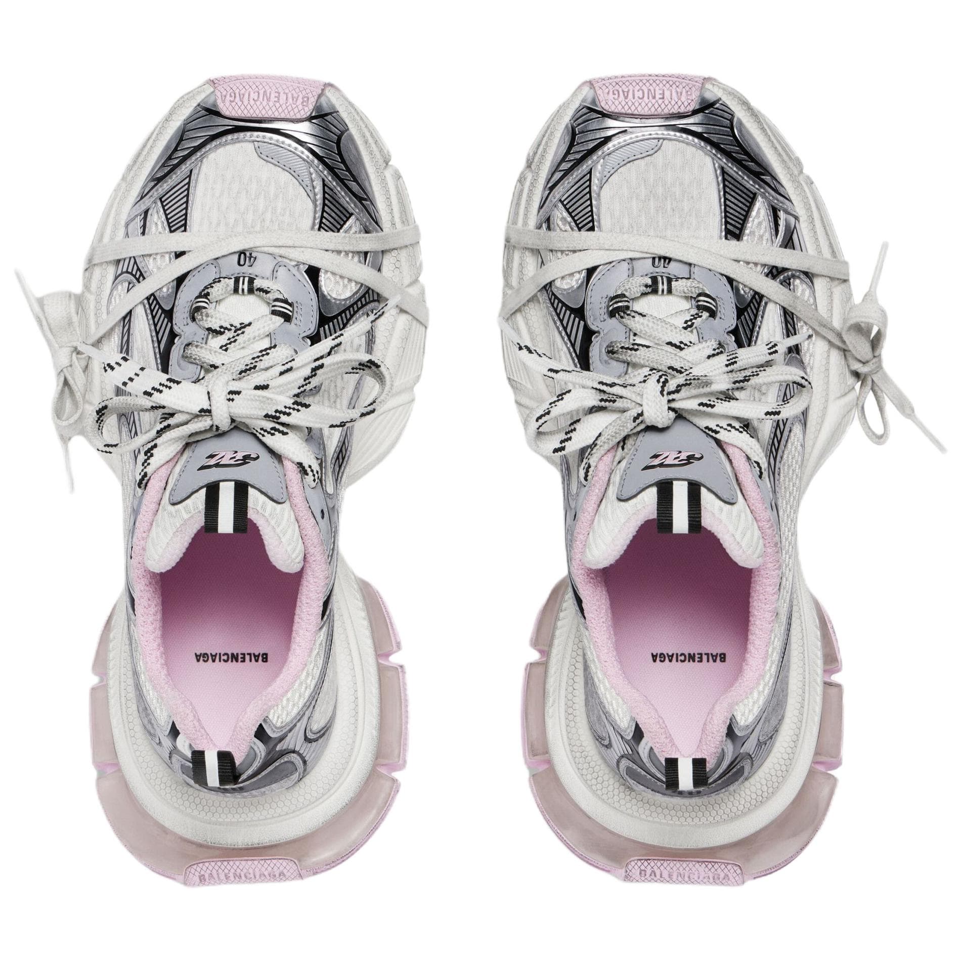 Кроссовки Balenciaga 3XL Гель Clearsole Фестиваль Циси 26 Коллекция Низкие массивные кроссовки Женские Белые Розовые Черные - изображение 3